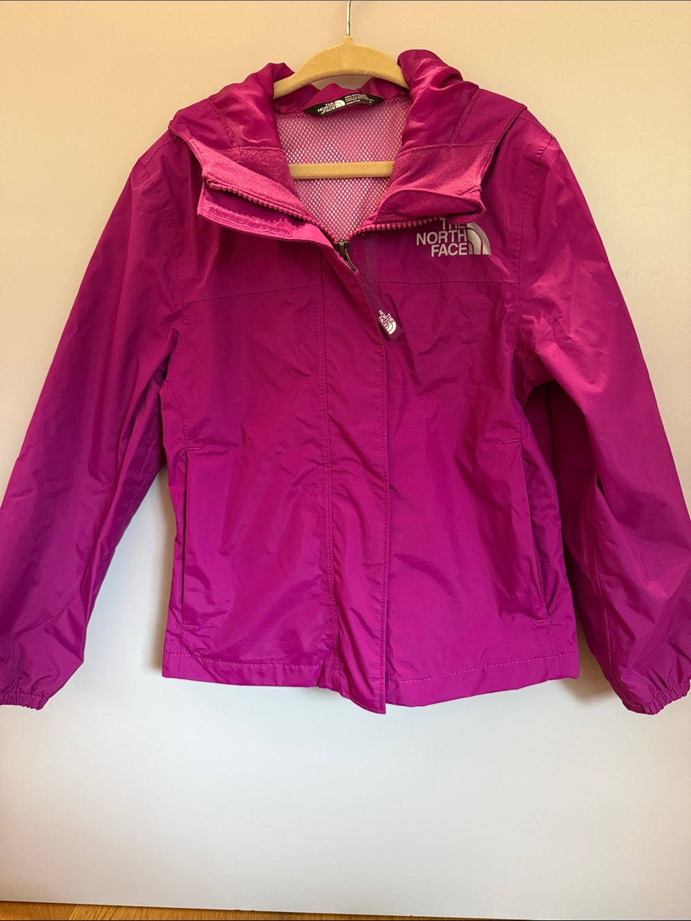 The North Face Girls' Magenta Hooded Rain Jacket